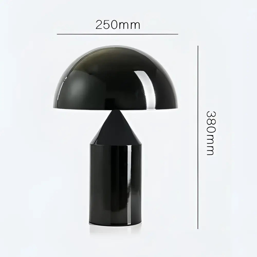Designer mushroom desk lamp black & gold pencil light bedroom