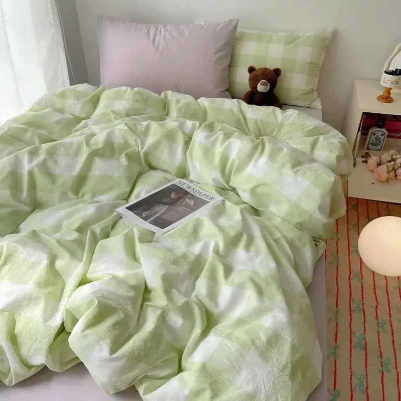 Diamond jacquard duvet cover cream bedroom skin friendly bedding