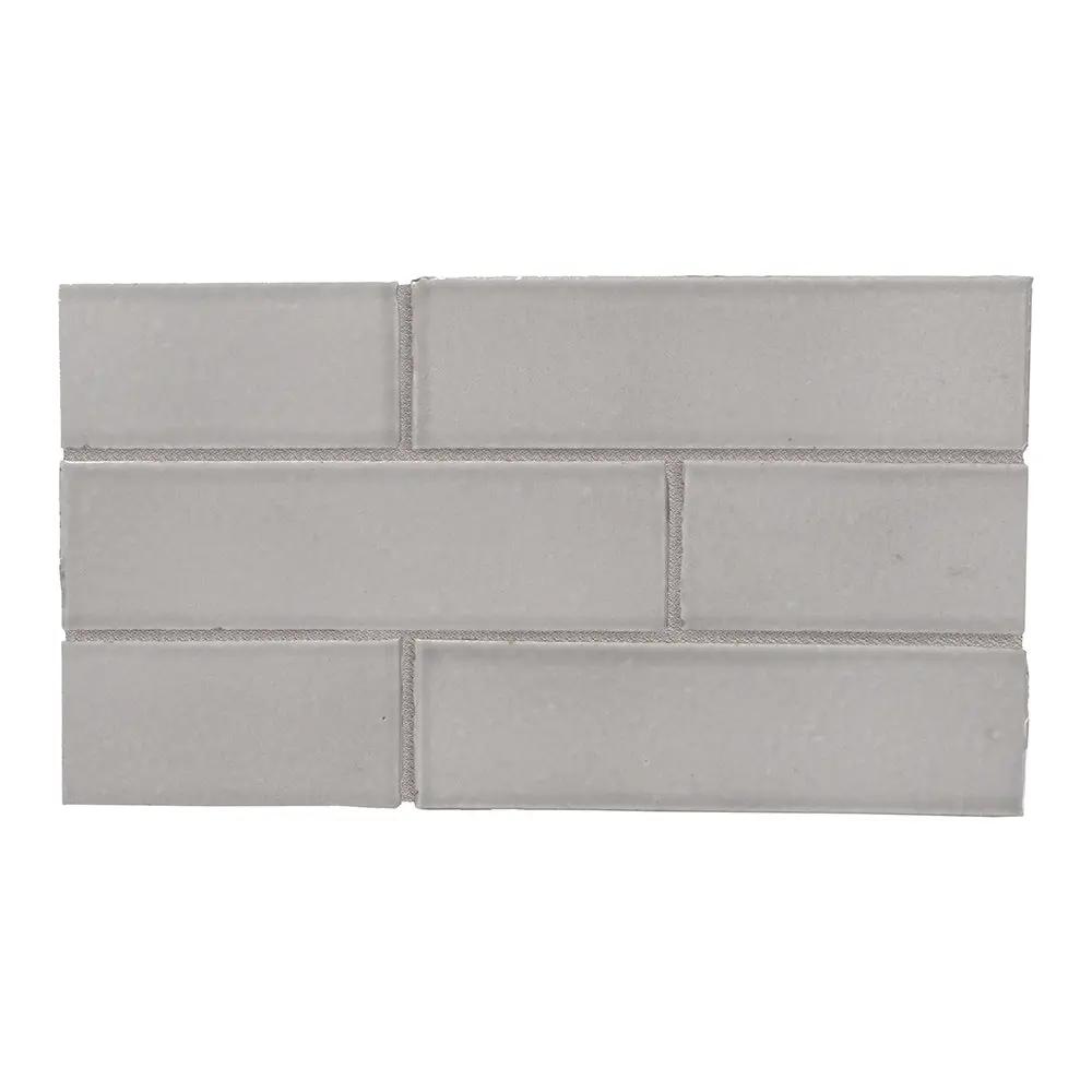 Doric Gray Glossy Glazed Terracotta Tiles 2 1/8x7 1/2