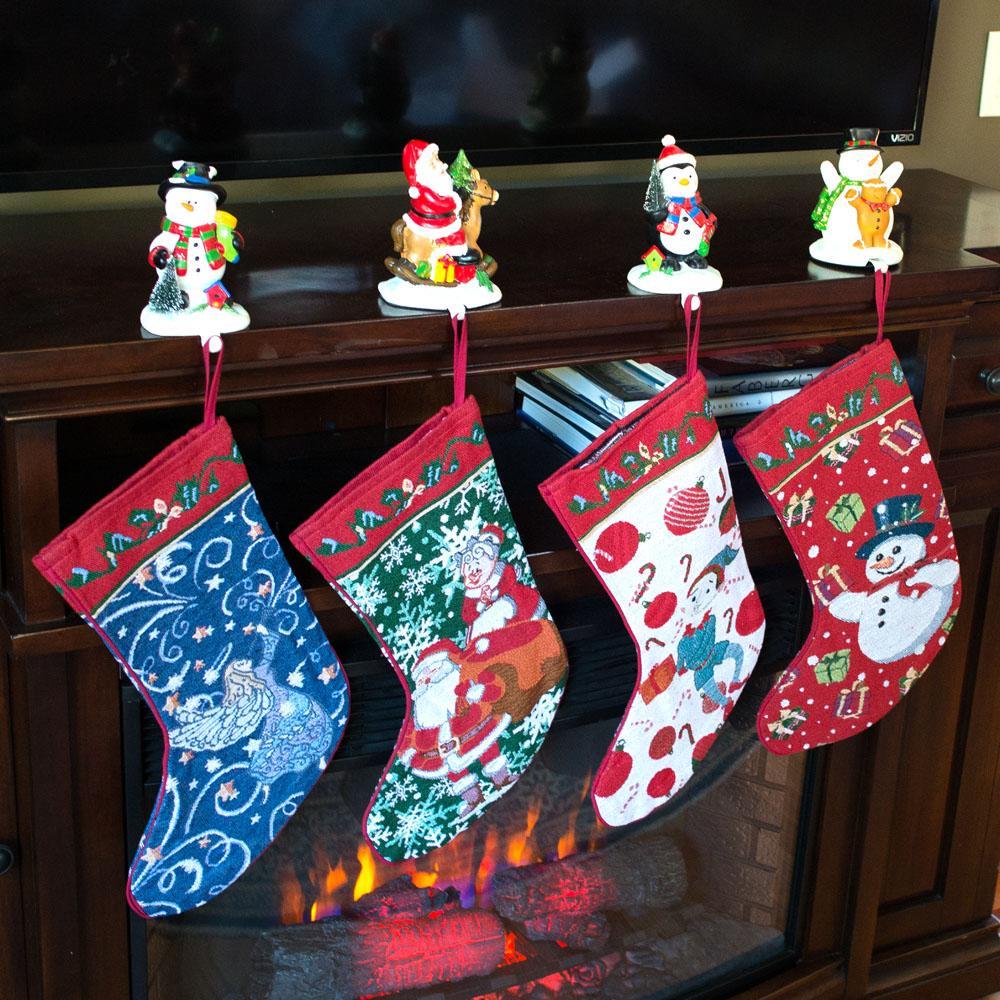 Set of 4 Set of 4 Tapestry Christmas Stockings