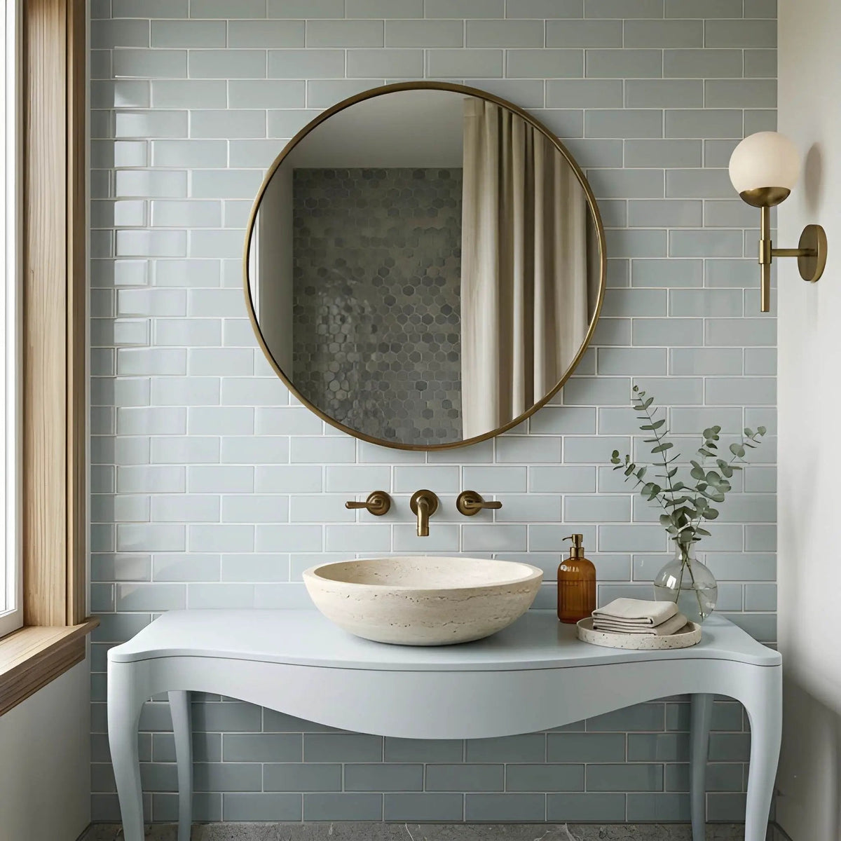 Ege Satin Subway Glass Tiles 3x9