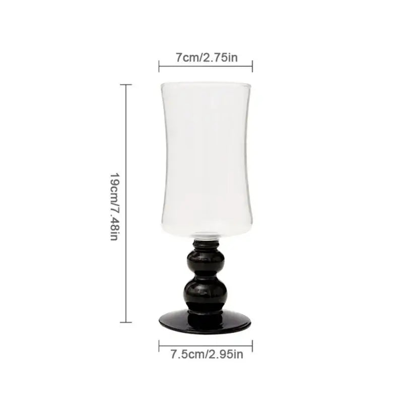 Elegant black goblet glass coffee cup set dining room drinkware