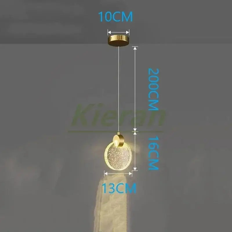 Elegant crystal led chandelier gold pendant light dining room