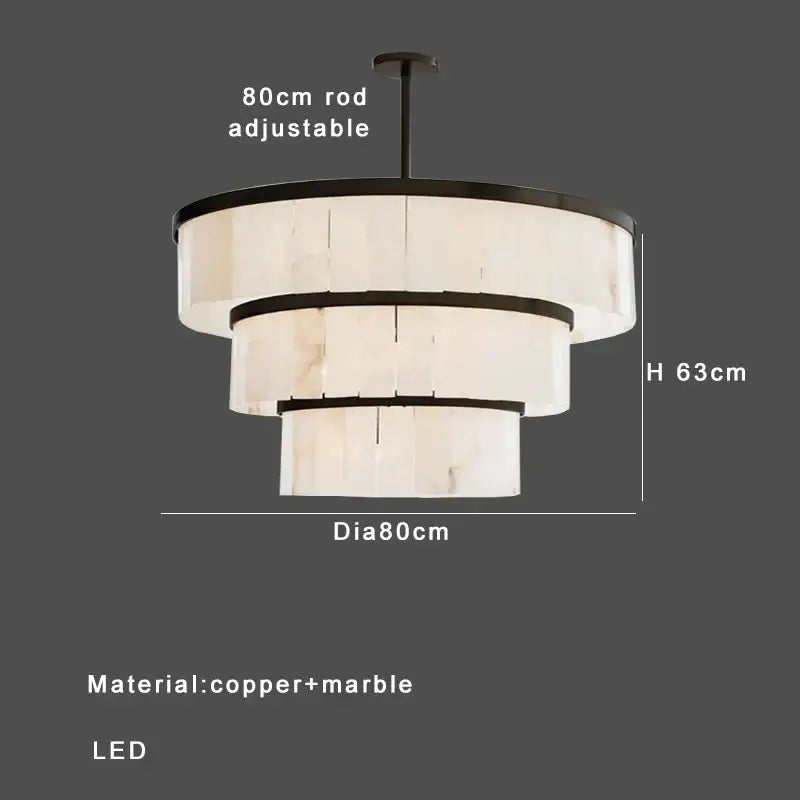 Elegant gold marble tiered pendant light for dining room