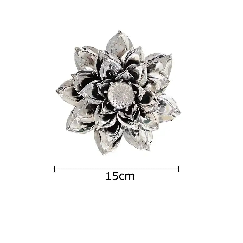 Elegant gold & silver porcelain peony wall ornaments living room decor
