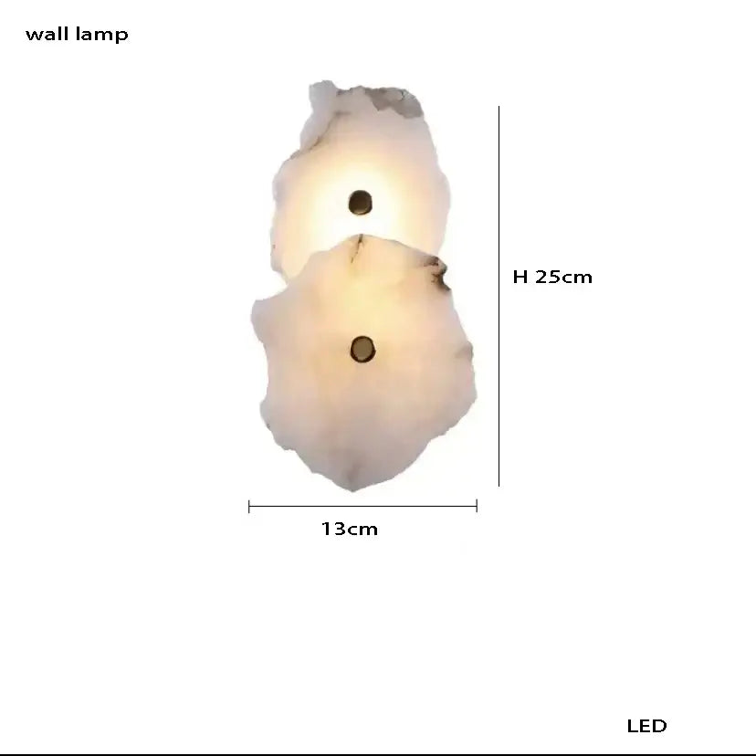 Elegant natural marble table lamp white & brass bedroom light