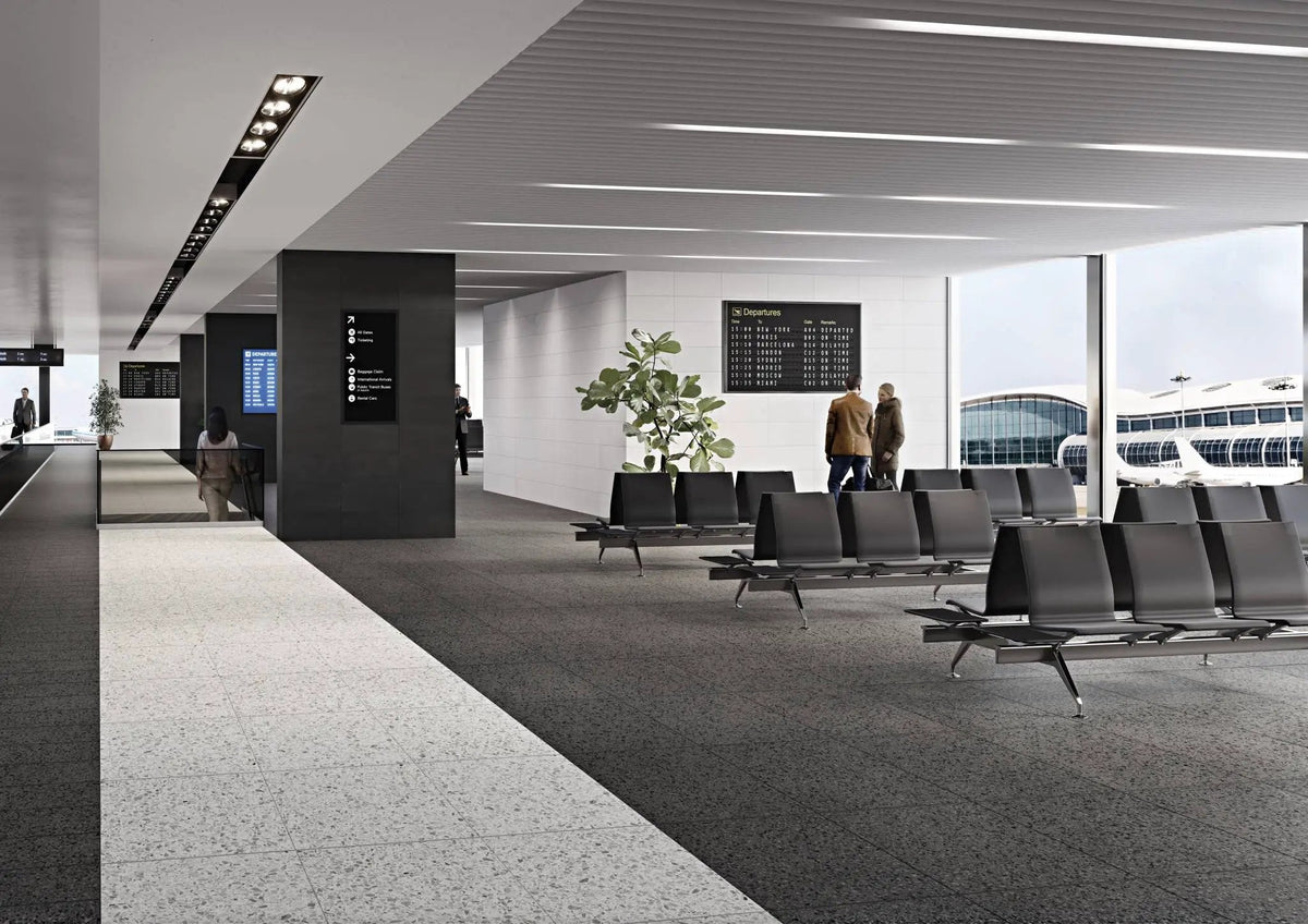Elite Color Black Anti-Slip Terrazzo Look Porcelain Tiles 24x24