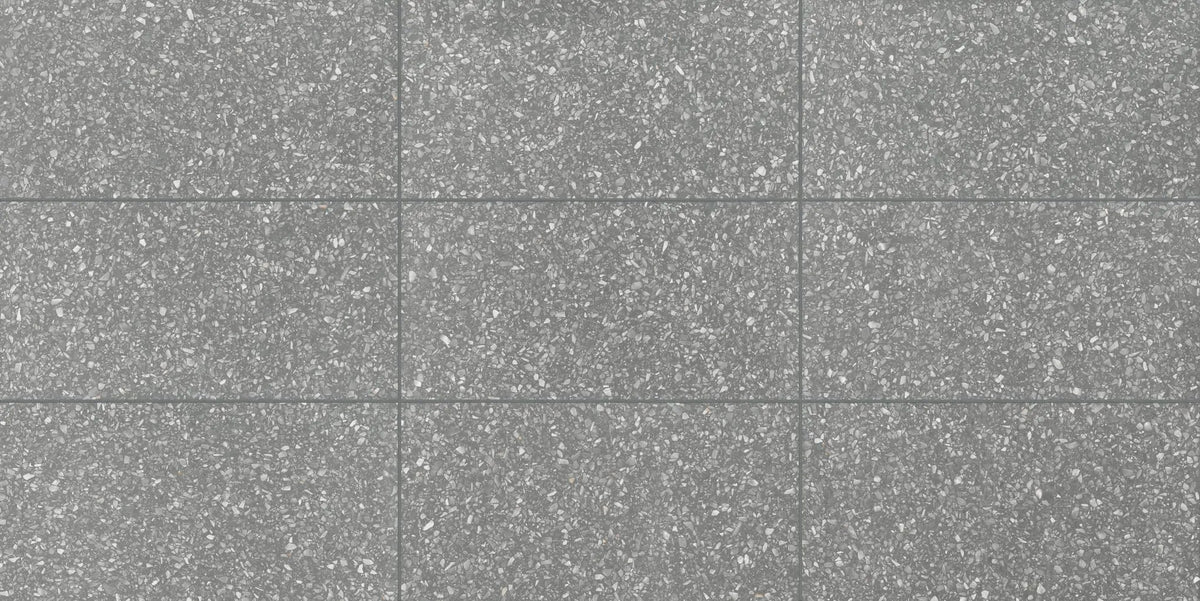 Elite Precious Black Anti-Slip Terrazzo Look Porcelain Tiles 12x24
