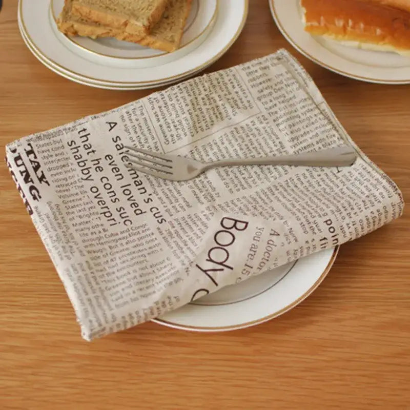 English newspaper style photography props kitchen placemat mat