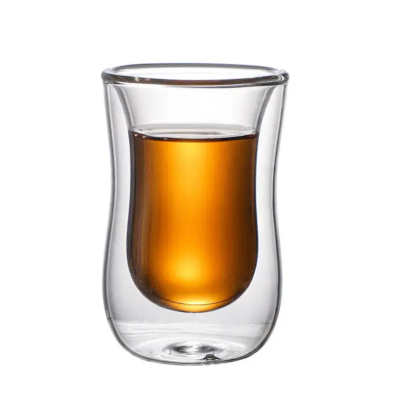 European style clear double glass insulated tea cup set kitchenware