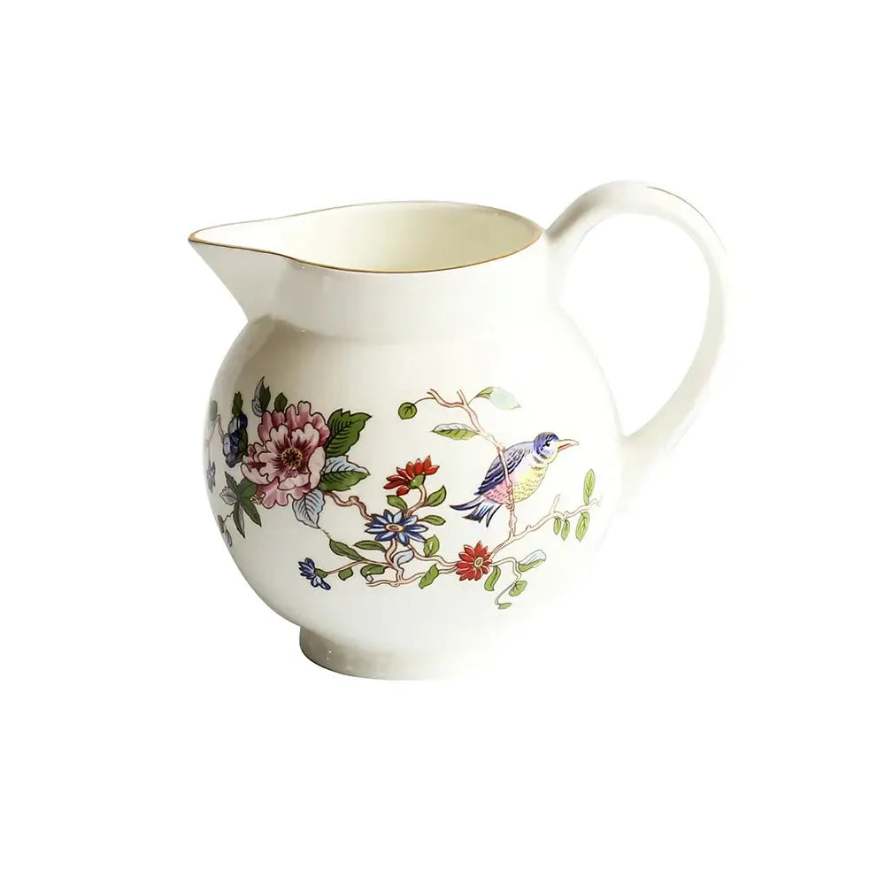 Exquisite floral porcelain coffee and tea set for the dining room