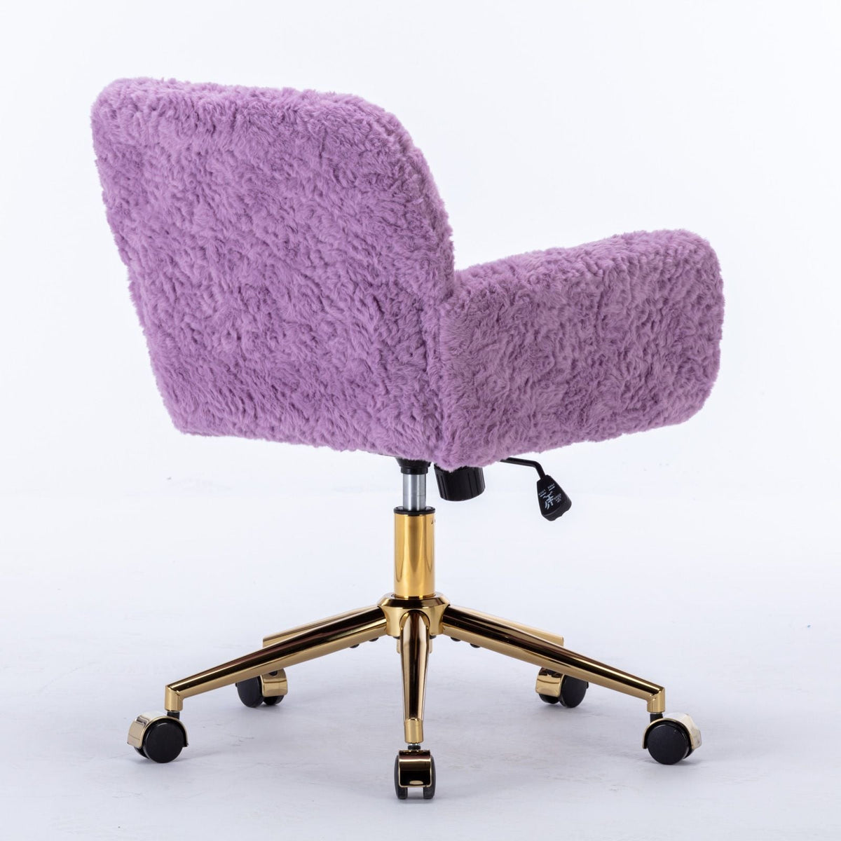 Office Chair, Artificial Rabbit Hair Home Office Chair With Metal Base, Adjustable Desk Chair Swivel Office Chair, Vanity Chair