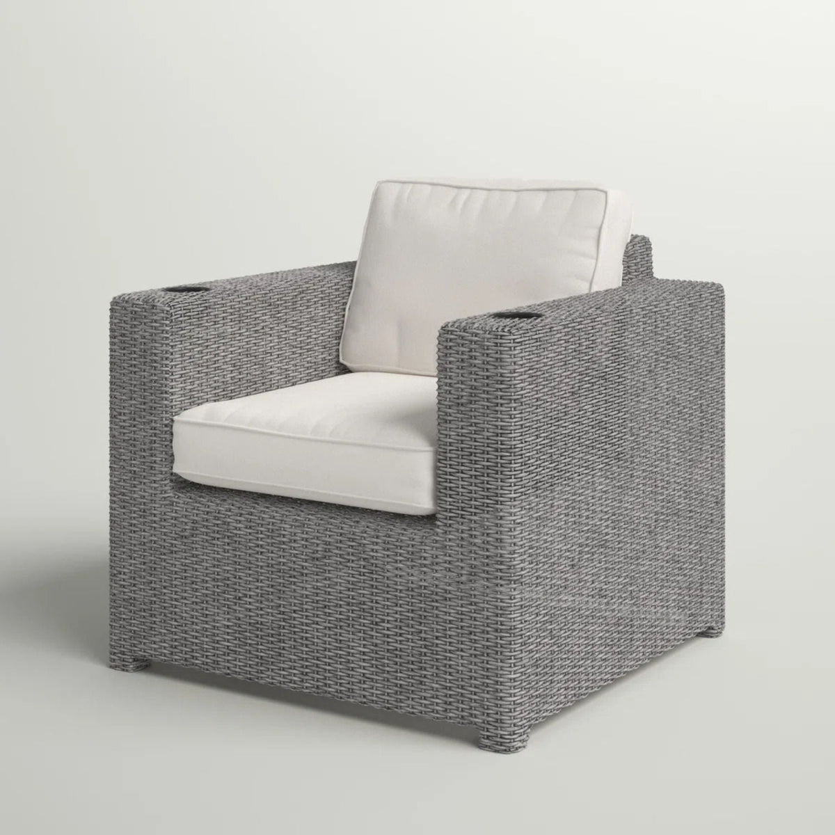 Aviara - Outdoor Club Chair Timeless Comfort With Plush Cushions - Gray Mix