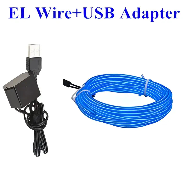 Flexible neon light el wire set for car and bedroom decor