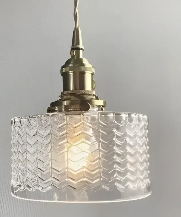 Floral green glass pendant lights for living room in golden brass