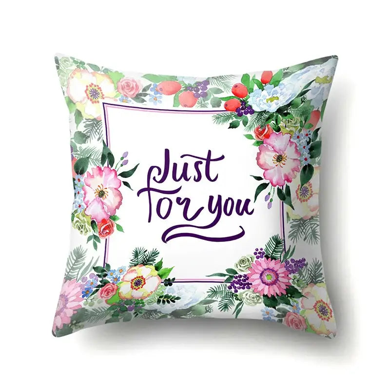 Floral green tropical leaves pillow cover bedroom seasonal decor