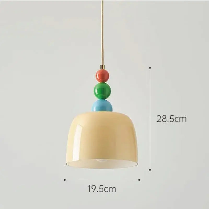 French cream style yellow ceramic pendant light bedroom chandelier