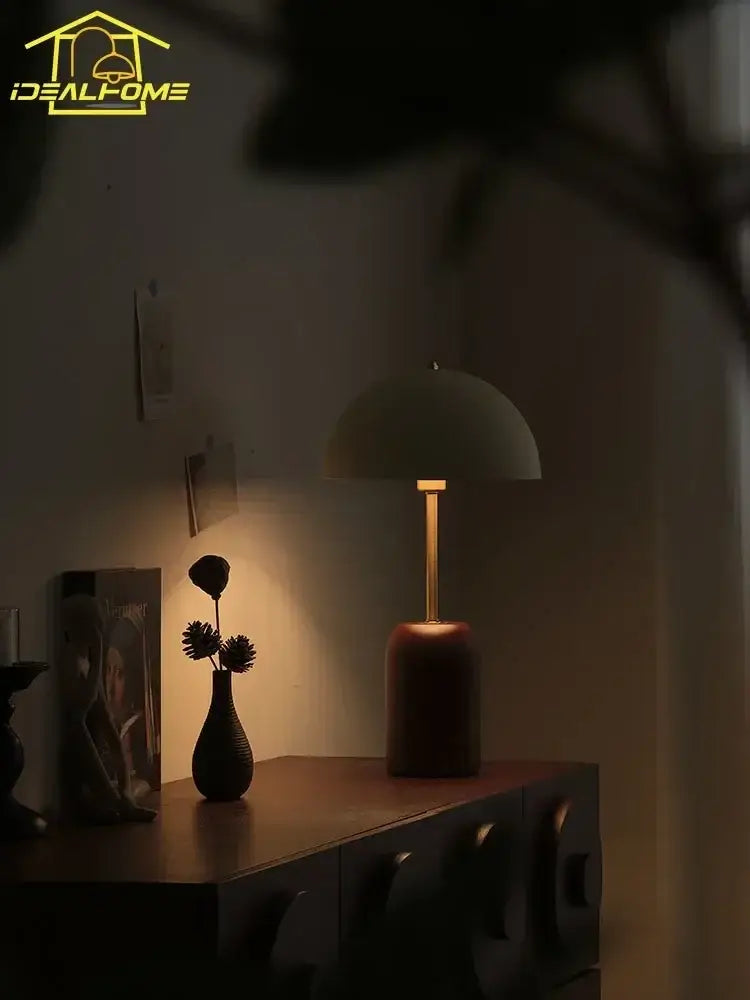 French medieval solid wood cream table lamp bedroom