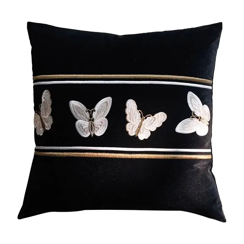 French night velvet throw pillow case black & white bedroom decor