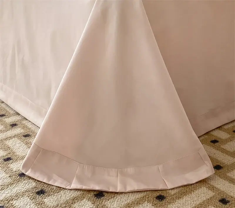 French princess 1000tc cream & pink floral bedding set bedroom ruffles