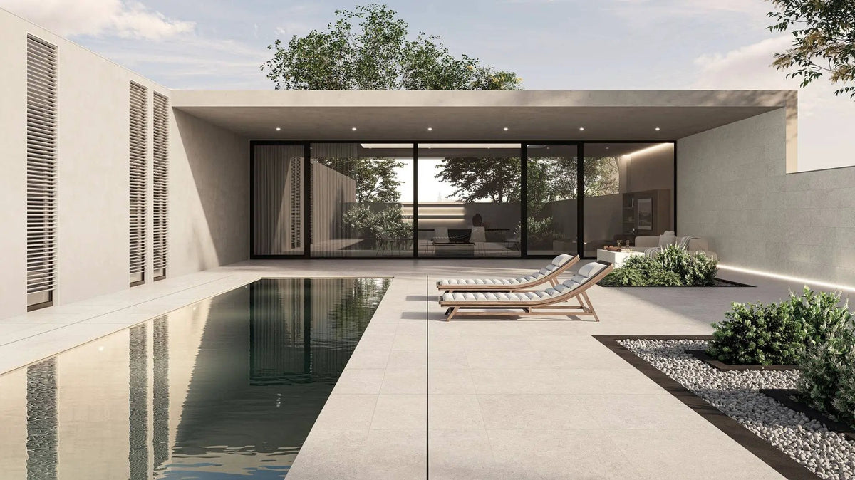 Frontier20 Frost Limestone Look Porcelain Pavers 24x24