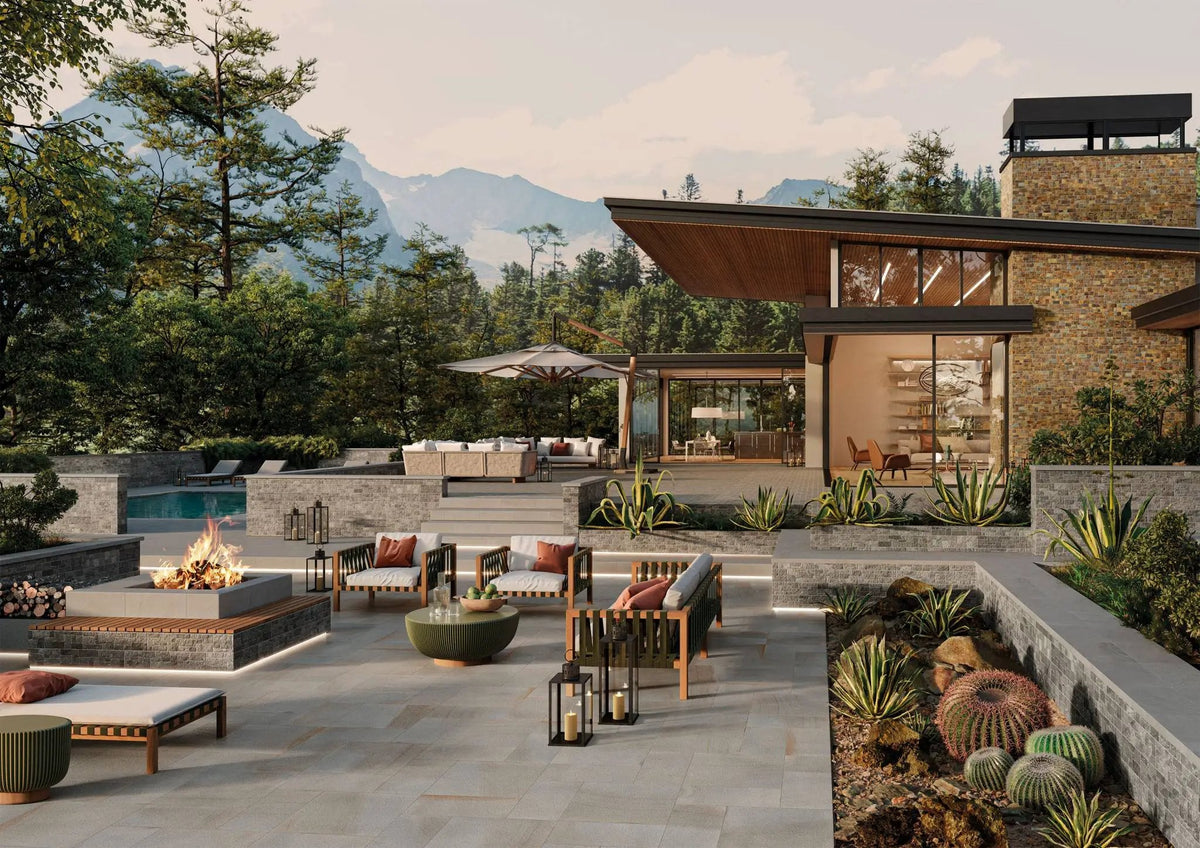 Frontier20 Thermal Bluestone Full Color Look Porcelain Pavers 24x24