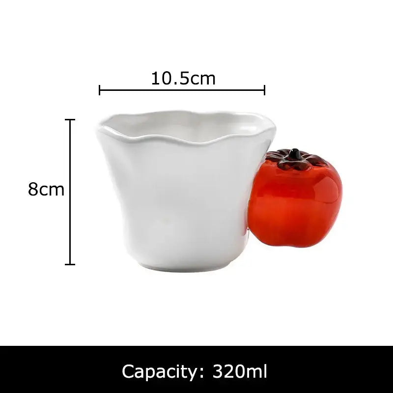 Fun fruits ceramic mug strawberry & lemon dining room cup