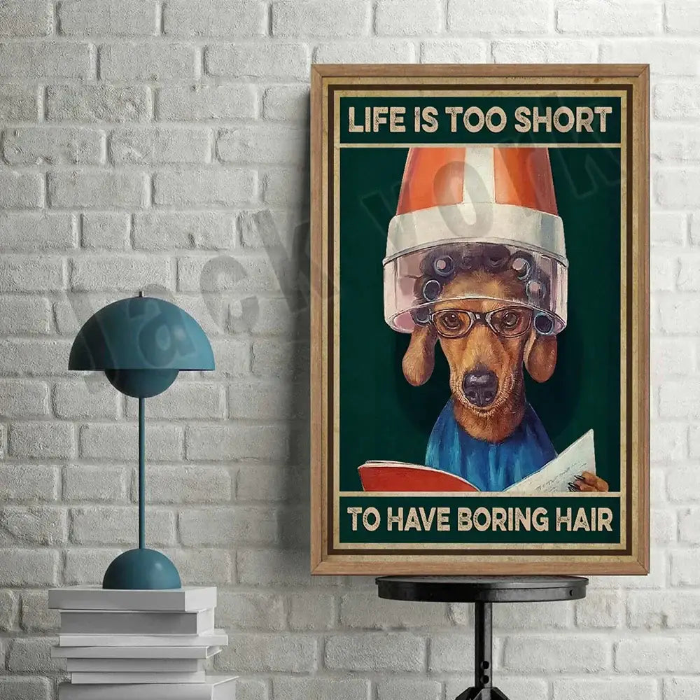 Funny jack york canvas printings set of 6 framed grooming room decor