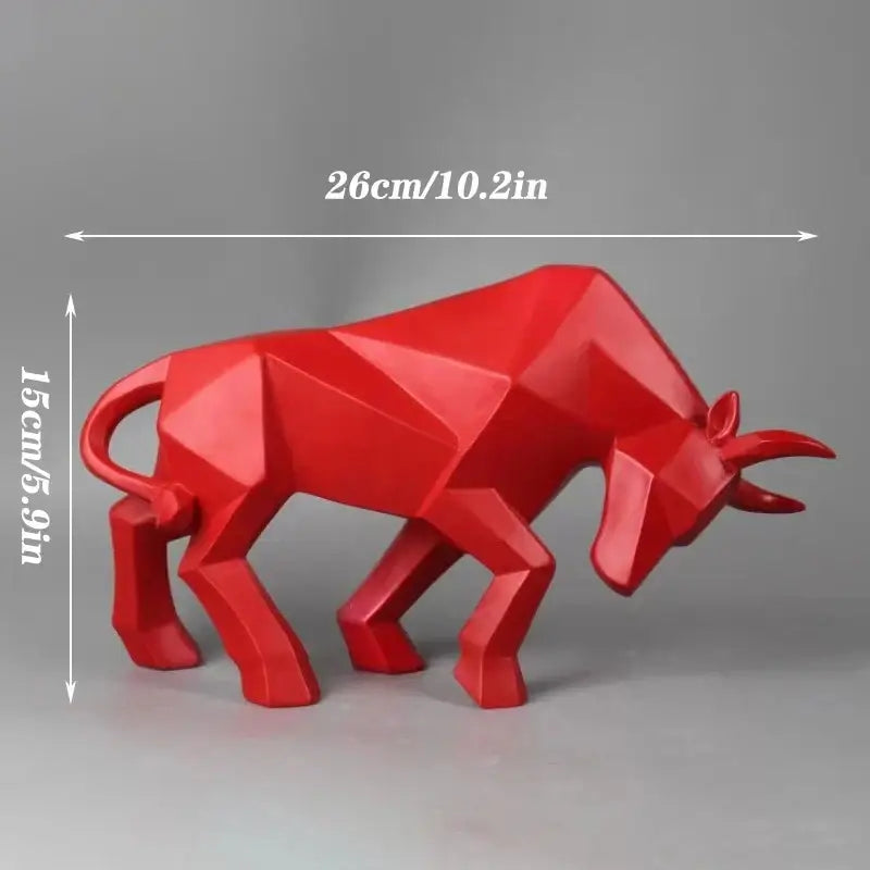 Geometric black & white bull bison sculpture living room decor