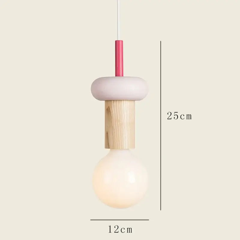 Geometric colorful wooden pendant light for bedroom decor