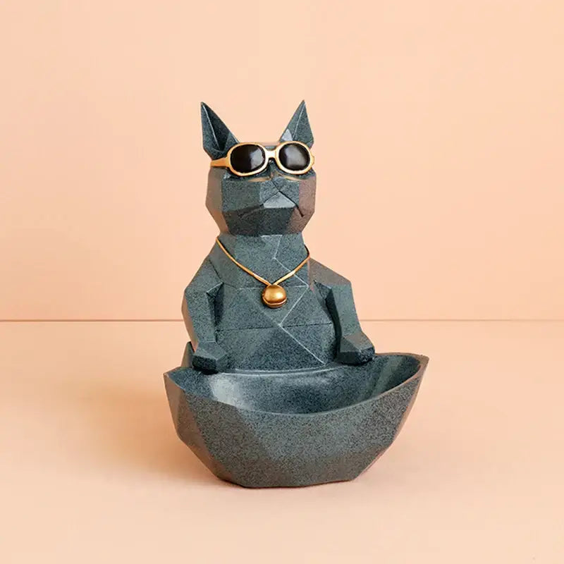 Geometric cream cool cat resin key holder living room bowl decor