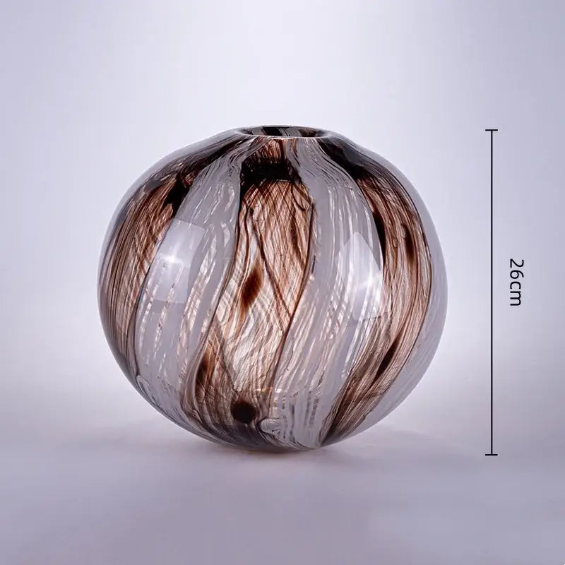 Geometric glass flower vase brown & clear living room terrarium