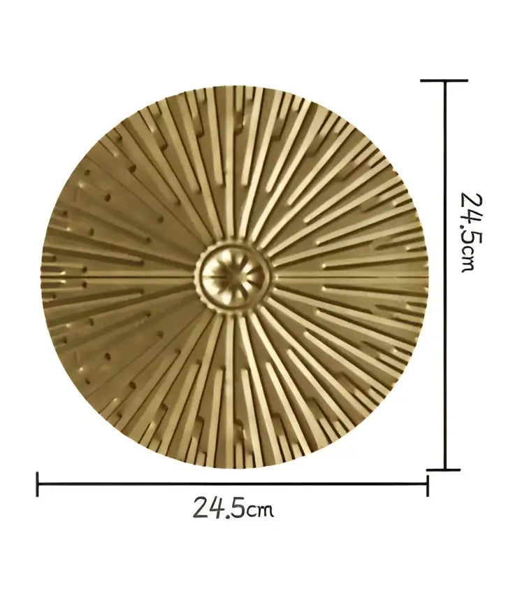 Geometric golden metal wall art set living room round decor
