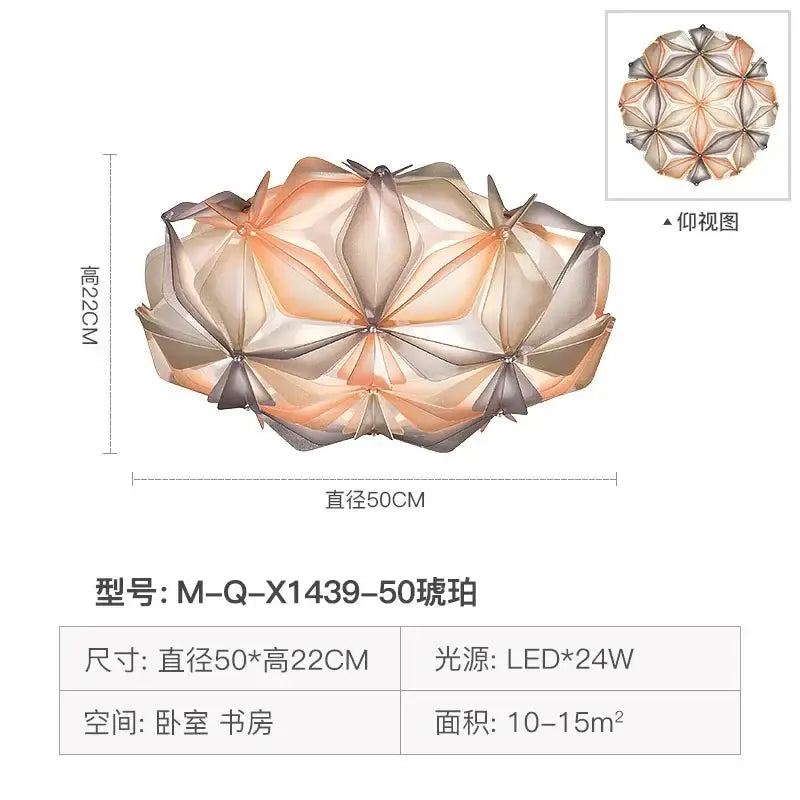Geometric italian design white glass ceiling light dining room