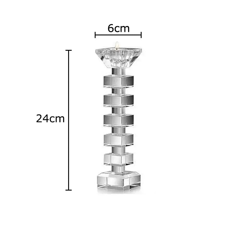 Geometric stacked cube crystal candle holder dining room decor