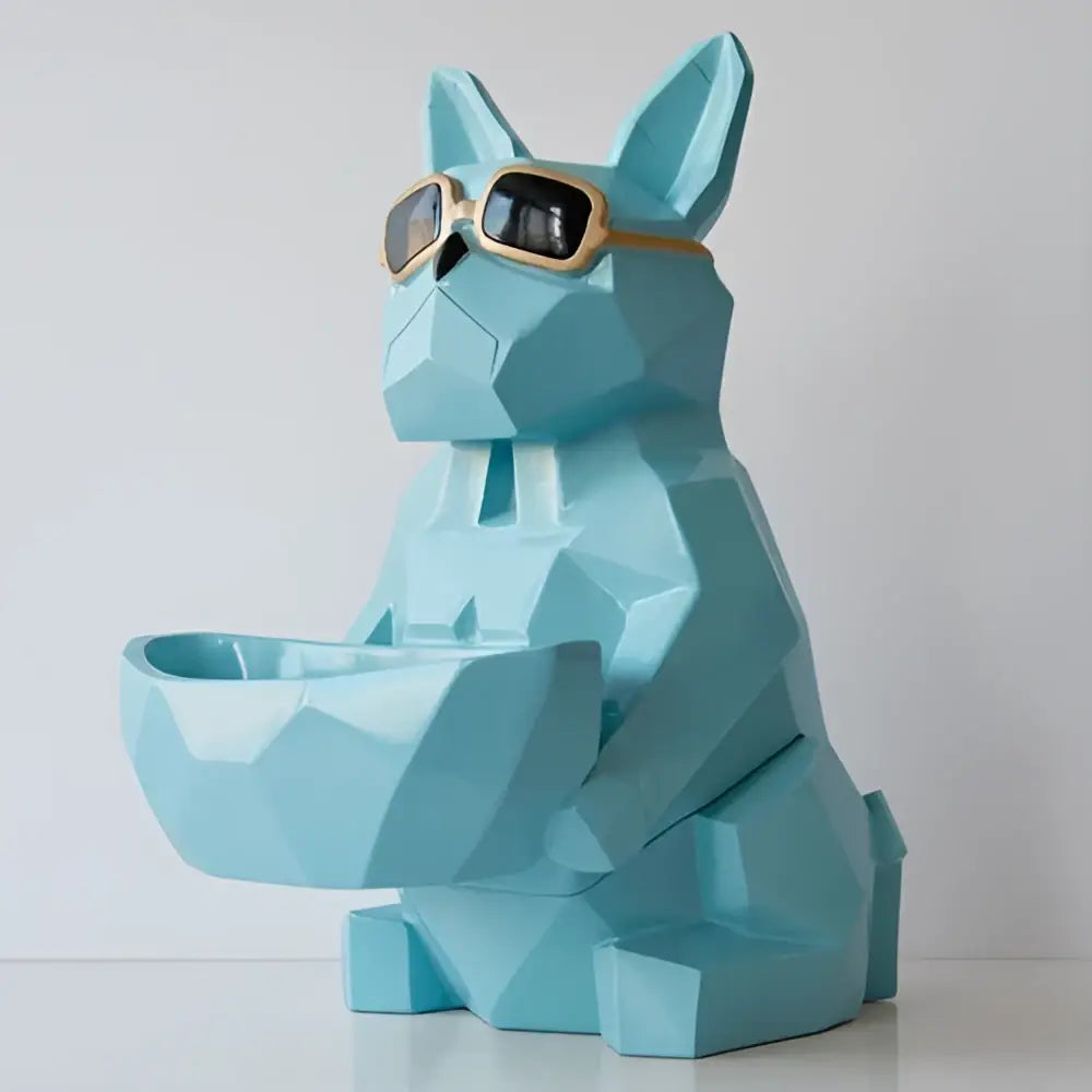 Geometric turquoise french bulldog tissue box holder living room decor