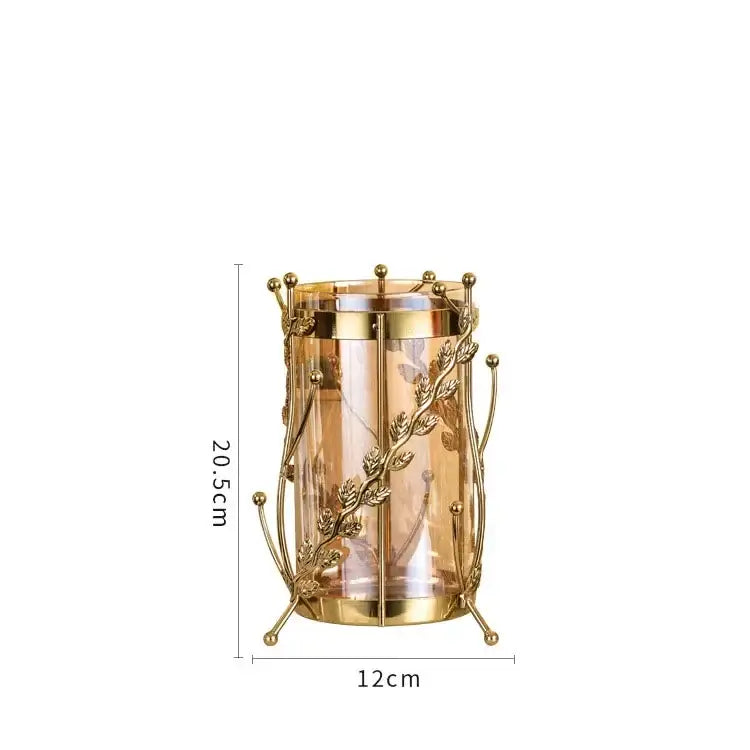 Gilded tree branch gold glass vase for living room flower arrangement