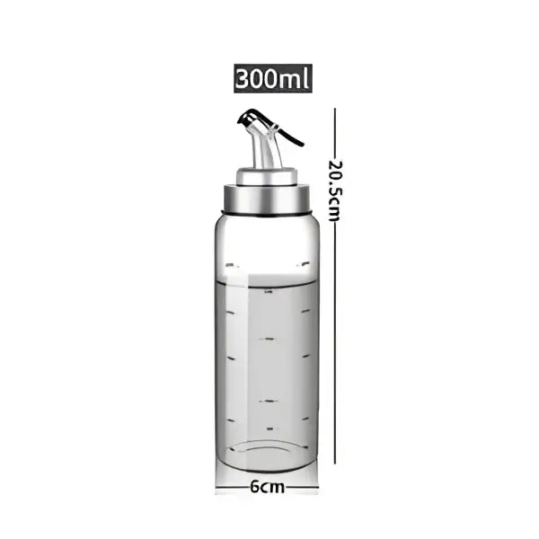 Glass seasoning dispenser bottle with stainless spout kitchen storage