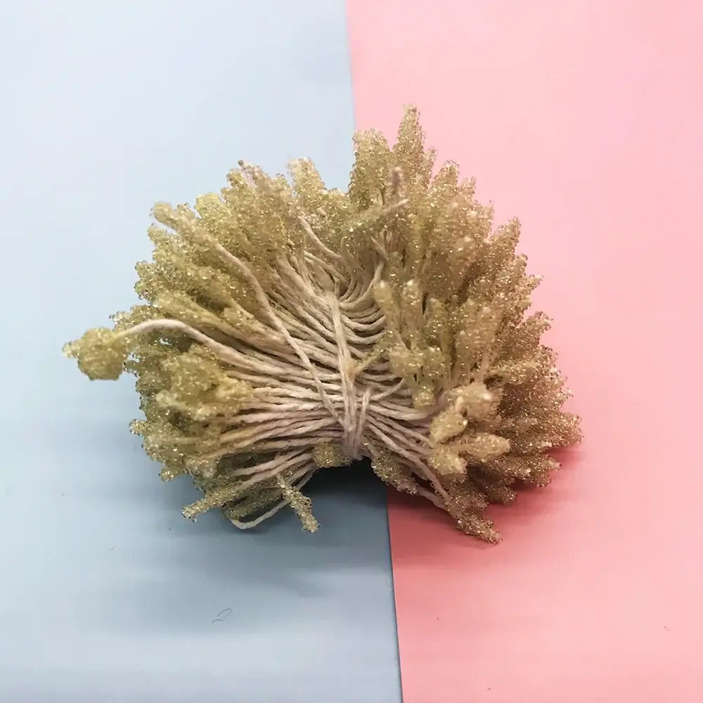 Glitter pom pom mini flower stamen hair ties for kids bedroom