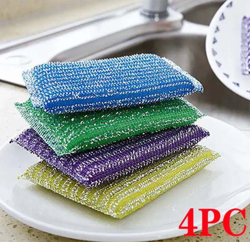 Glittery multi color kitchen cleaning set scrubbers