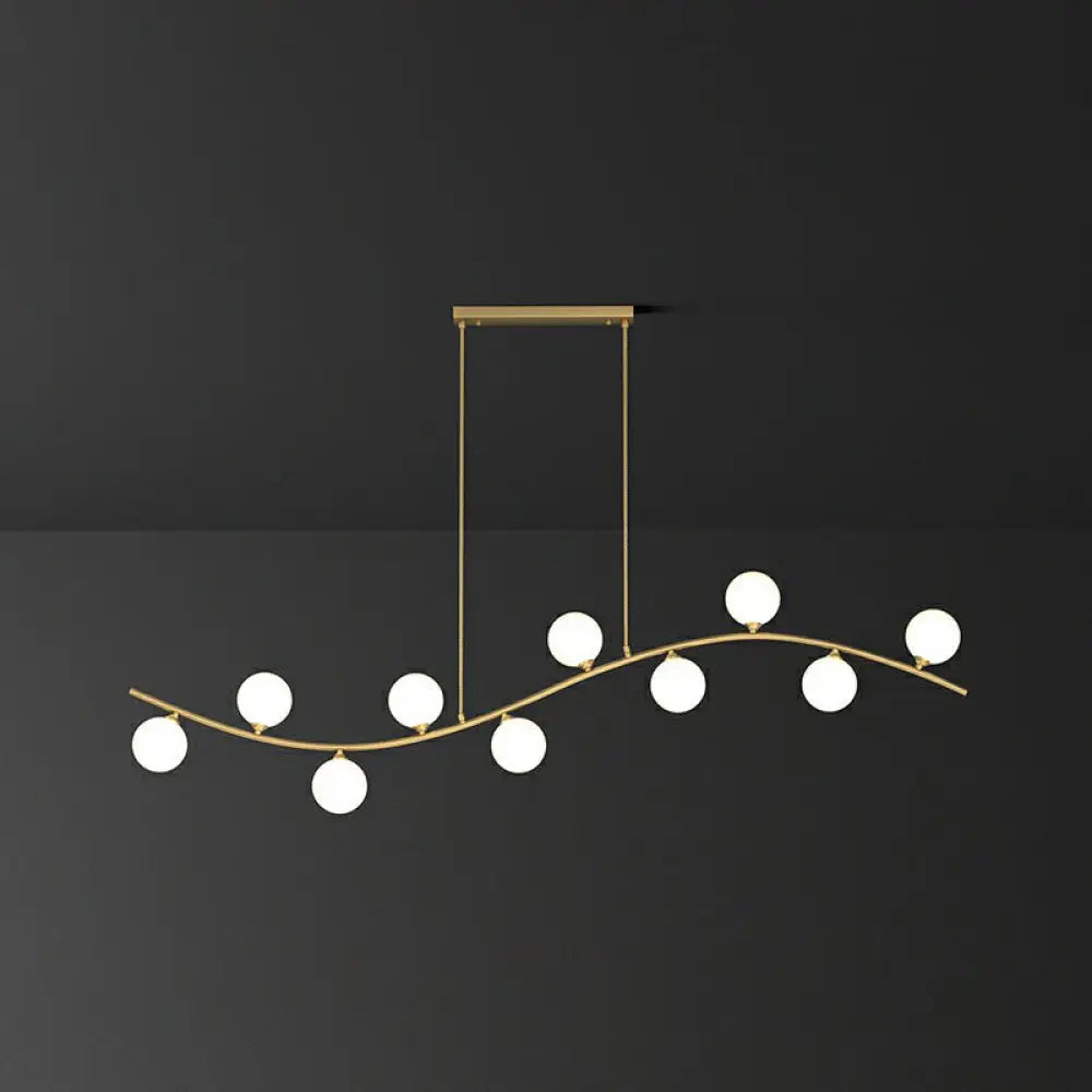 DecorBites™ Gold Milk Ball Glass Pendant Lighting for Minimalist Dining Room Island