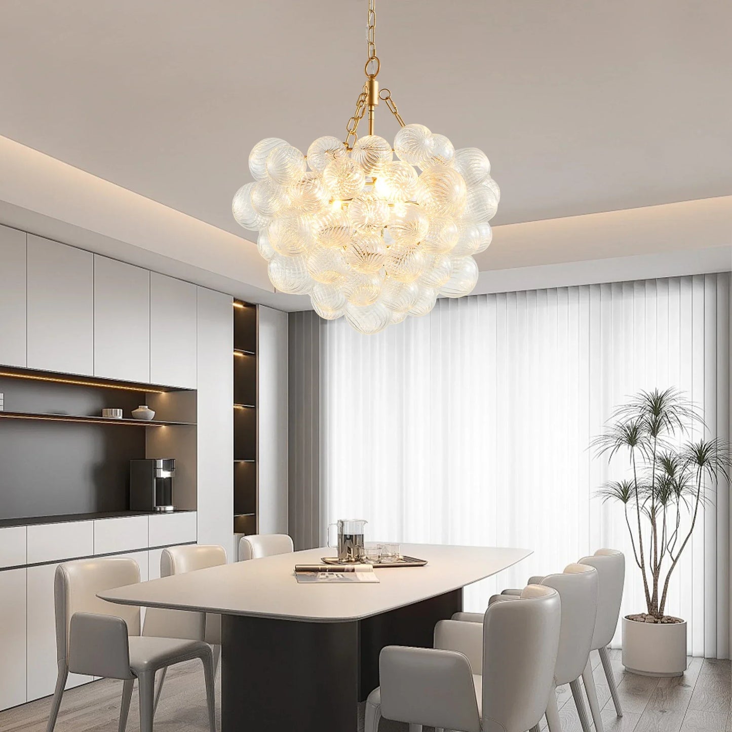 DecorBites™ Gold Pendant Chandelier with Adjustable Height