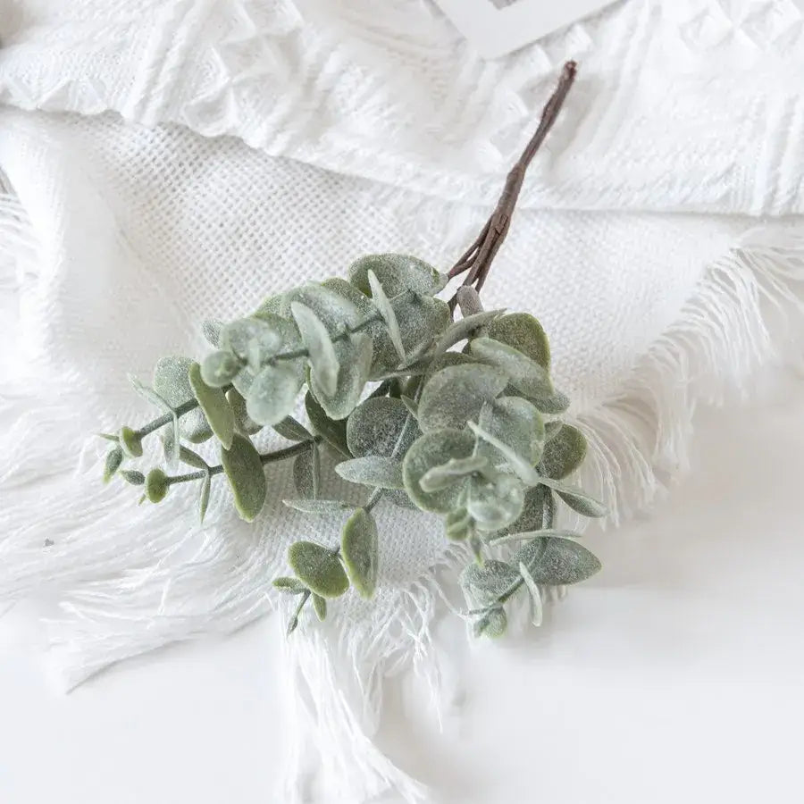 Gold silver and green eucalyptus leaves artificial plants wedding decor