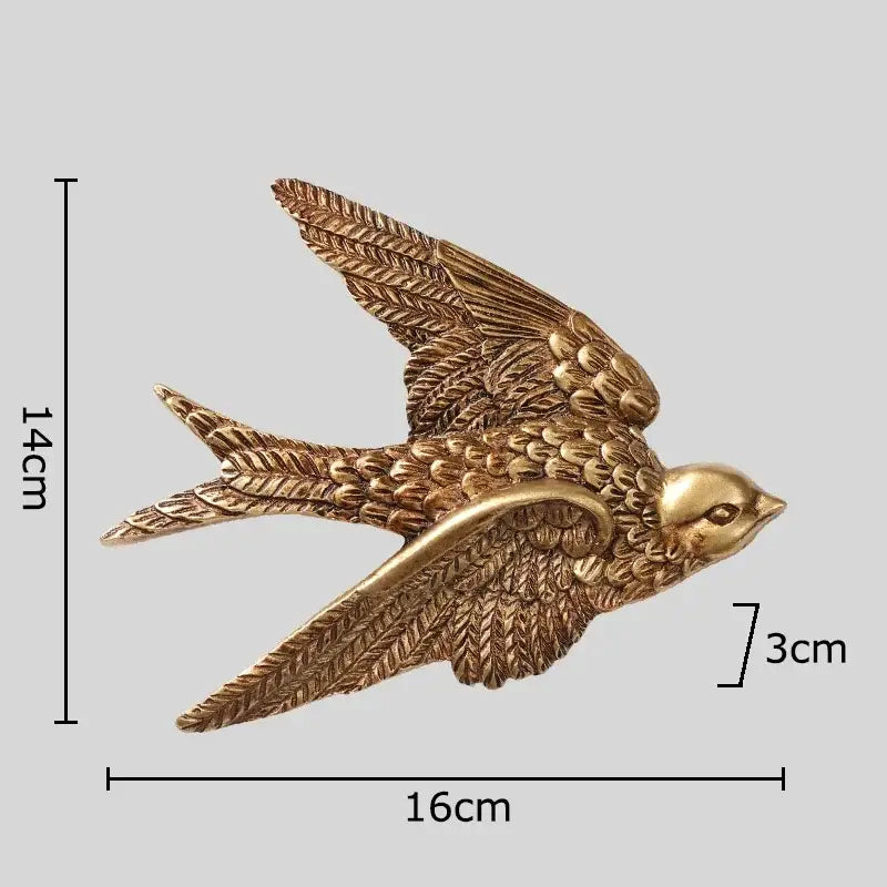 Gold swallow dove wall hanging hooks living room decor