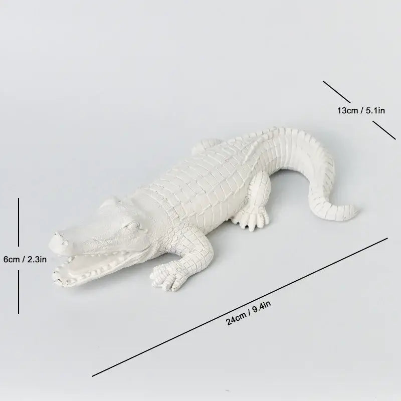 Gold white & rainbow crocodile resin sculpture desk living room decor