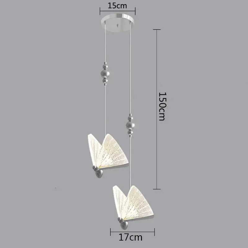 Golden butterfly led pendant light for kitchen and dining room