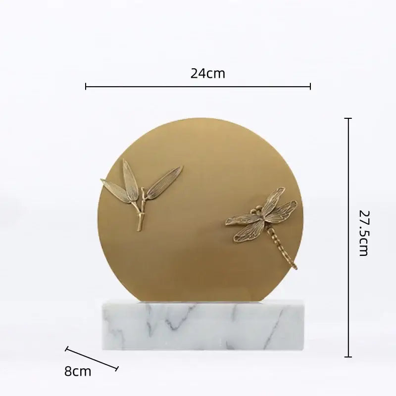 Golden geometric insect figurine set living room decor