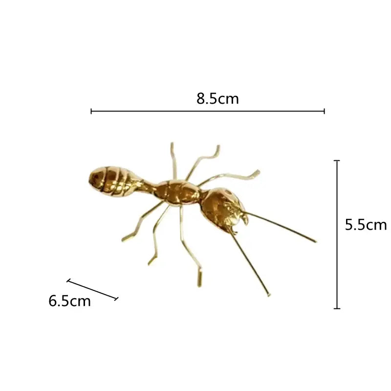 Golden metal ants decorative figurines – living room home decor