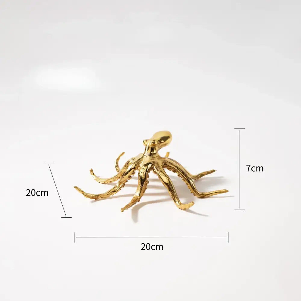 Golden octopus metal sculpture living room decor figurine