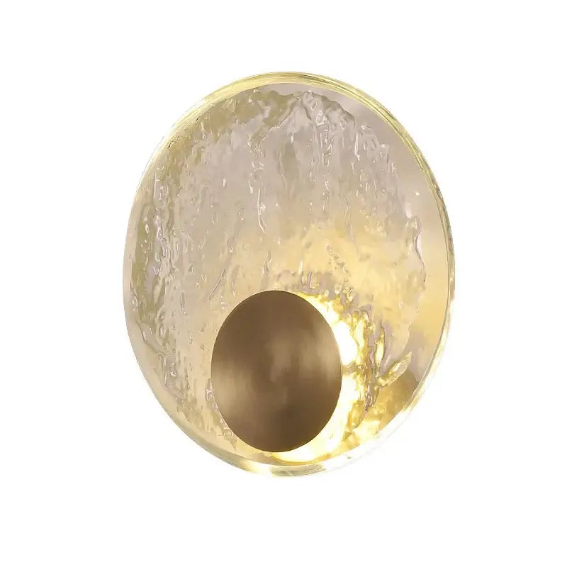Golden textured elegance crystal wall lamp for bedroom living room